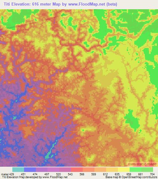 Titi,Congo (Brazzaville) Elevation Map