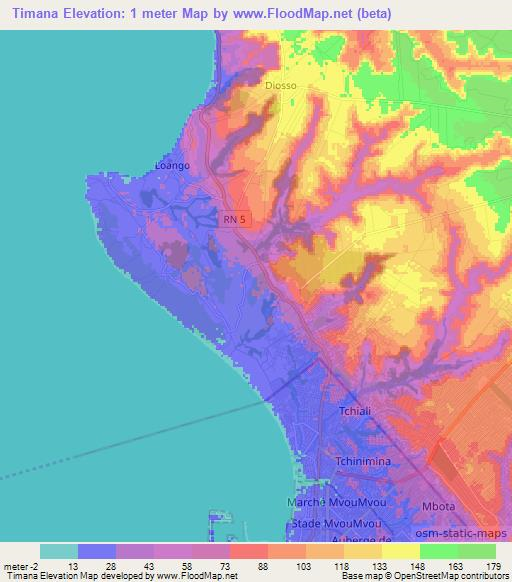 Timana,Congo (Brazzaville) Elevation Map