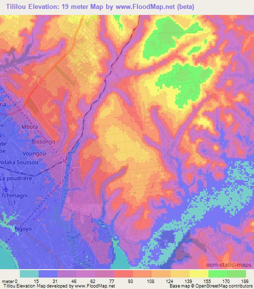 Tililou,Congo (Brazzaville) Elevation Map