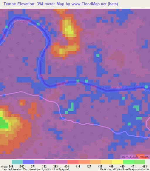Tembe,Congo (Brazzaville) Elevation Map