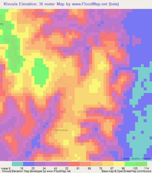Kivoula,Congo (Brazzaville) Elevation Map