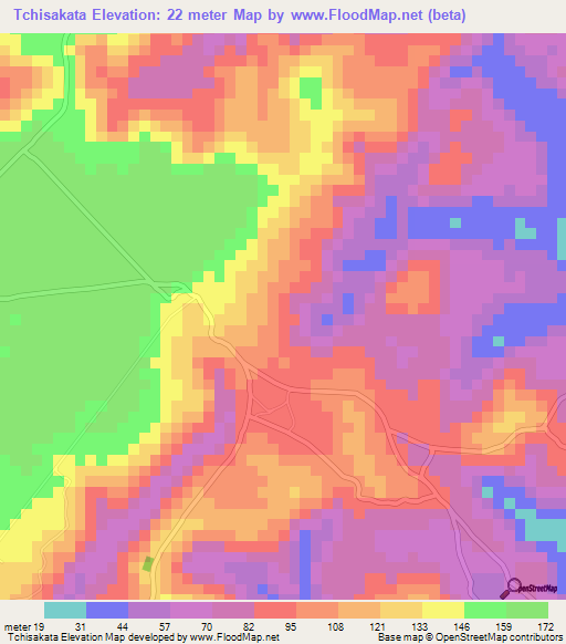 Tchisakata,Congo (Brazzaville) Elevation Map
