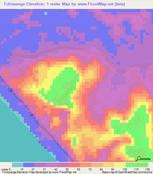 Tchissanga,Congo (Brazzaville) Elevation Map