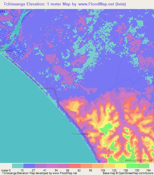 Tchissanga,Congo (Brazzaville) Elevation Map