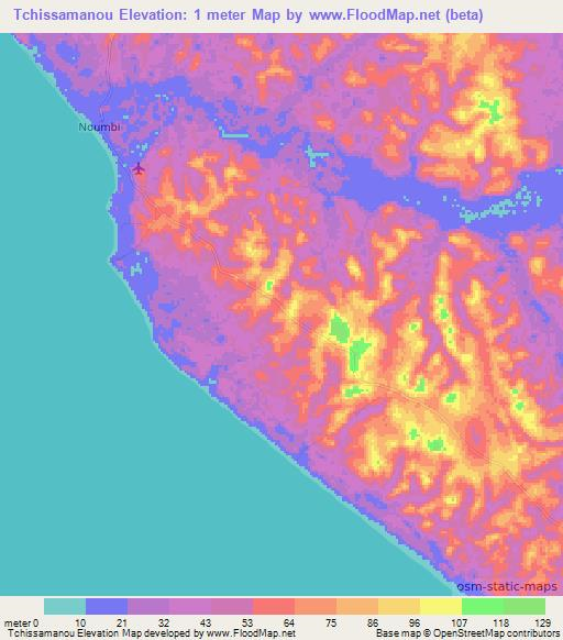 Tchissamanou,Congo (Brazzaville) Elevation Map