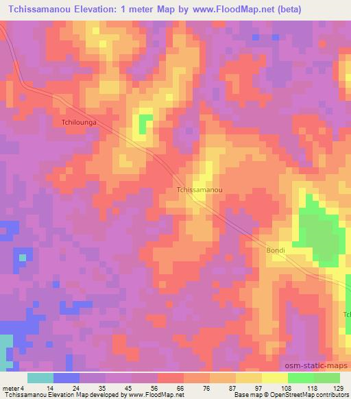 Tchissamanou,Congo (Brazzaville) Elevation Map