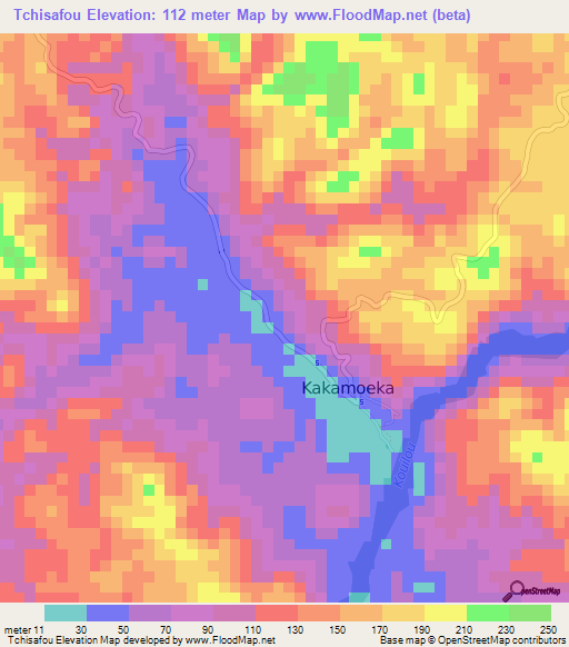 Tchisafou,Congo (Brazzaville) Elevation Map