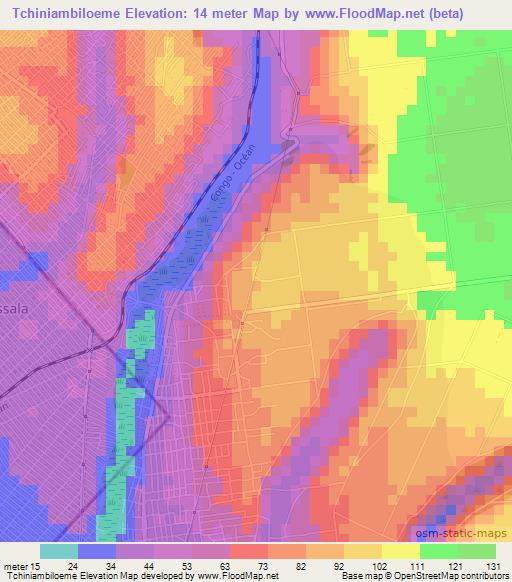 Tchiniambiloeme,Congo (Brazzaville) Elevation Map