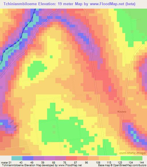 Tchinianmbiloeme,Congo (Brazzaville) Elevation Map