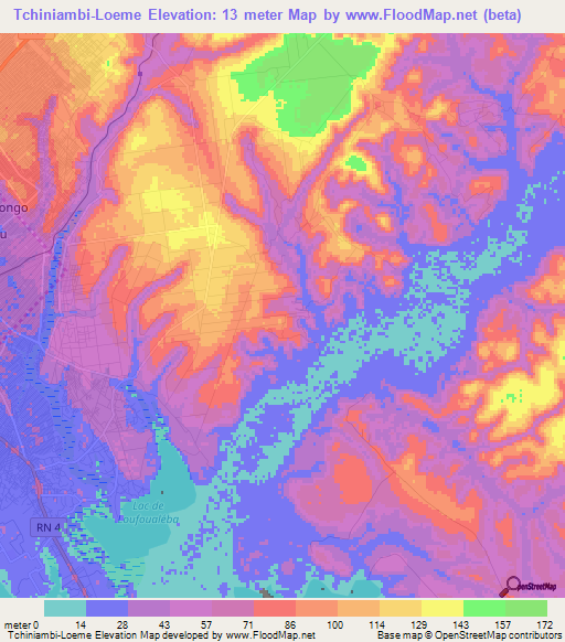 Tchiniambi-Loeme,Congo (Brazzaville) Elevation Map