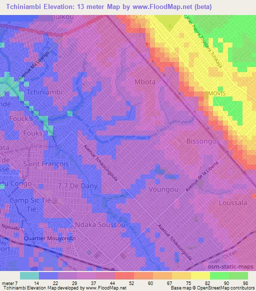Tchiniambi,Congo (Brazzaville) Elevation Map