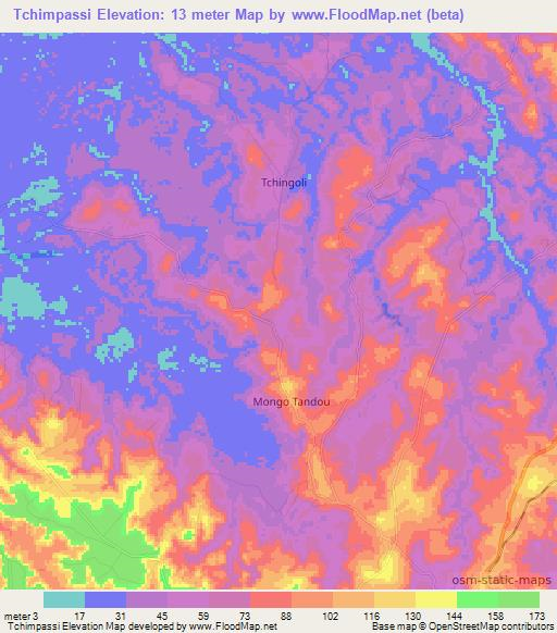 Tchimpassi,Congo (Brazzaville) Elevation Map