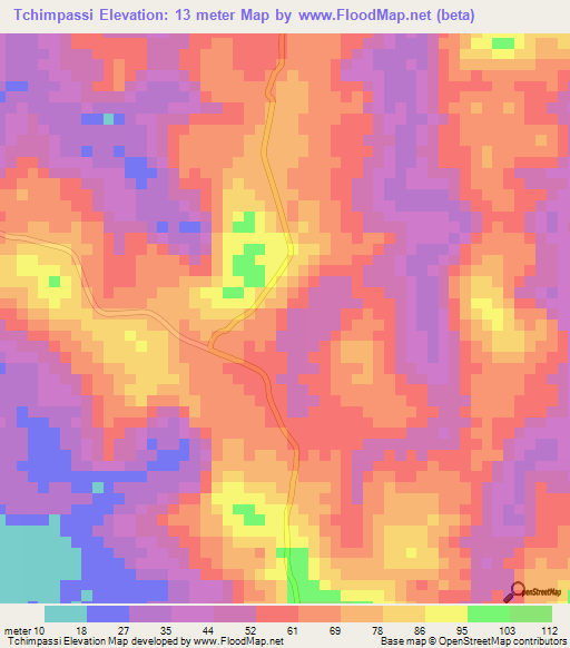Tchimpassi,Congo (Brazzaville) Elevation Map