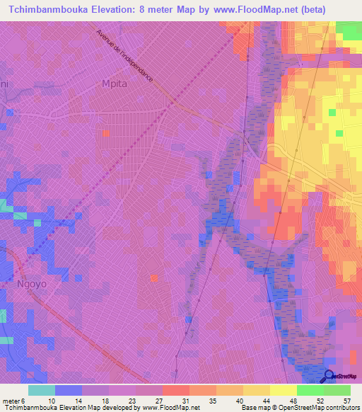 Tchimbanmbouka,Congo (Brazzaville) Elevation Map