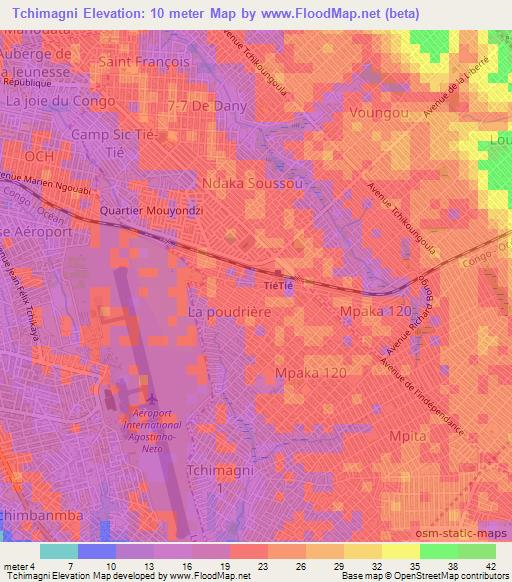 Tchimagni,Congo (Brazzaville) Elevation Map