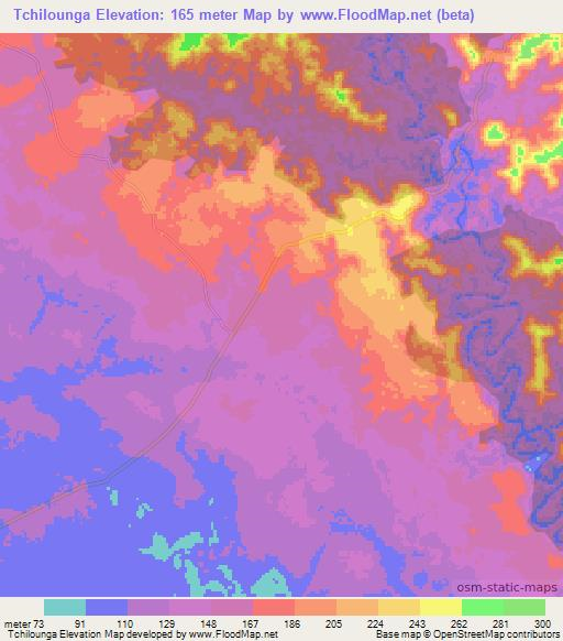 Tchilounga,Congo (Brazzaville) Elevation Map