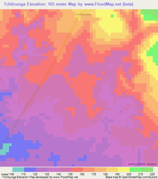 Tchilounga,Congo (Brazzaville) Elevation Map
