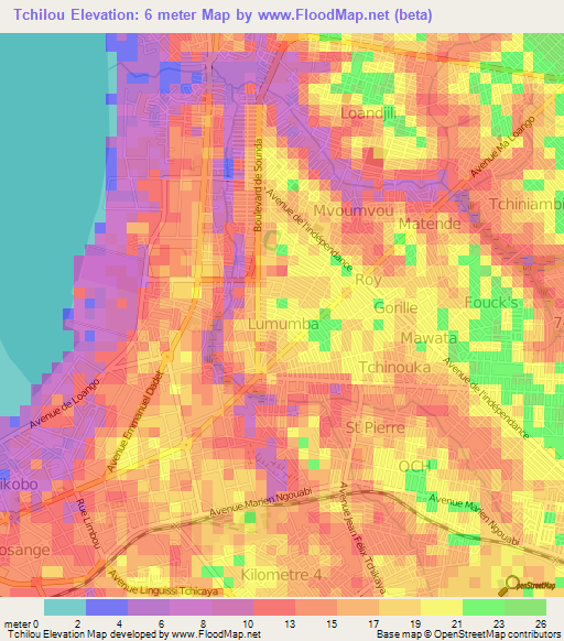 Tchilou,Congo (Brazzaville) Elevation Map