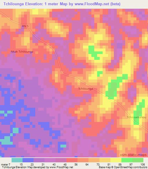 Tchilounga,Congo (Brazzaville) Elevation Map