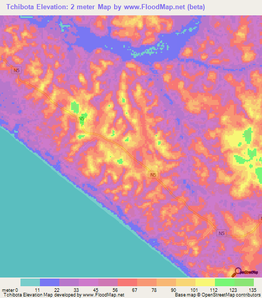 Tchibota,Congo (Brazzaville) Elevation Map