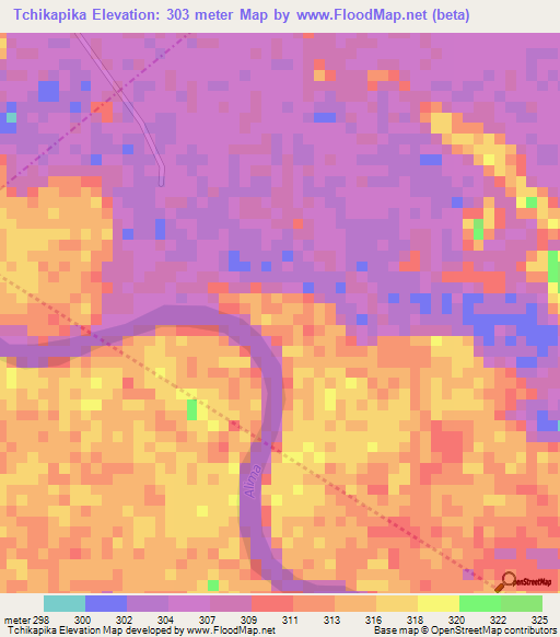 Tchikapika,Congo (Brazzaville) Elevation Map
