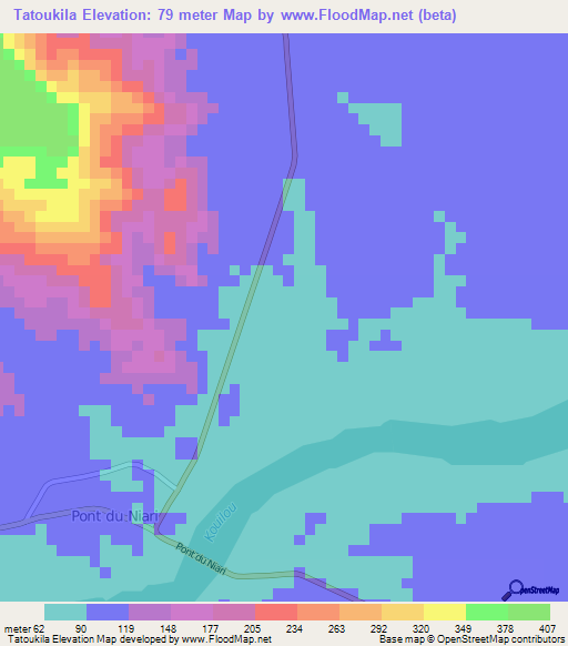 Tatoukila,Congo (Brazzaville) Elevation Map