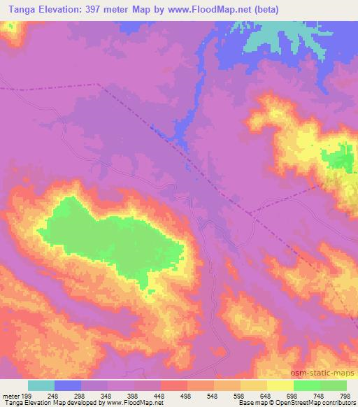 Tanga,Congo (Brazzaville) Elevation Map