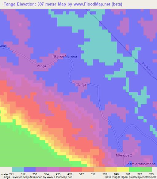 Tanga,Congo (Brazzaville) Elevation Map