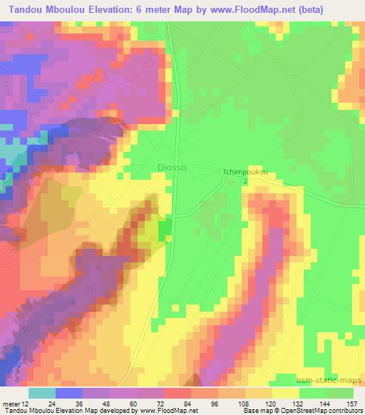 Tandou Mboulou,Congo (Brazzaville) Elevation Map