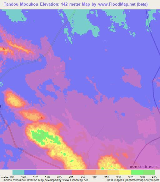 Tandou Mboukou,Congo (Brazzaville) Elevation Map