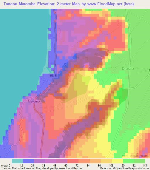 Tandou Matombe,Congo (Brazzaville) Elevation Map