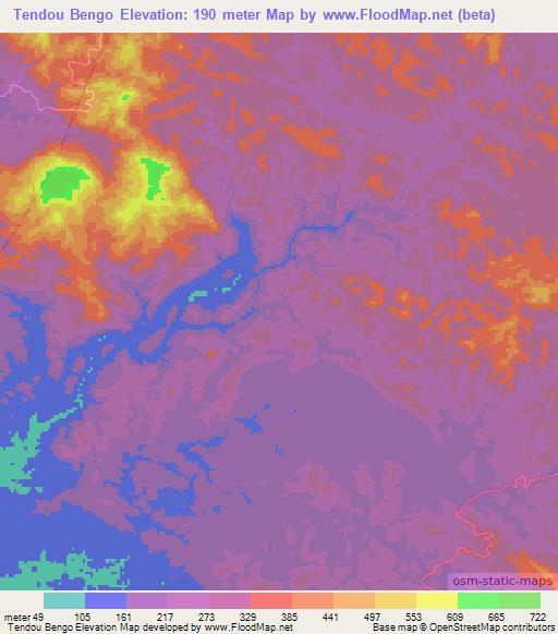 Tendou Bengo,Congo (Brazzaville) Elevation Map