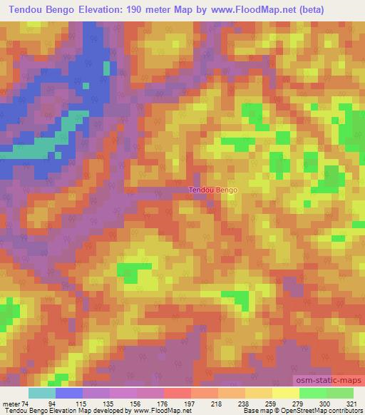Tendou Bengo,Congo (Brazzaville) Elevation Map