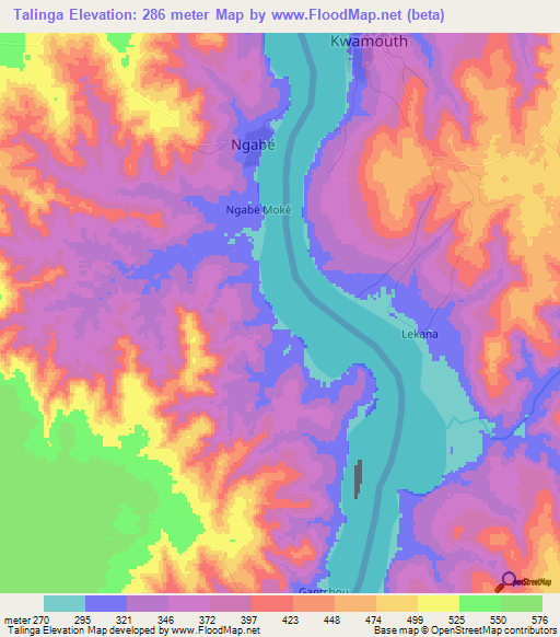 Talinga,Congo (Brazzaville) Elevation Map