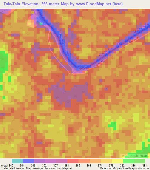 Tala-Tala,Congo (Brazzaville) Elevation Map