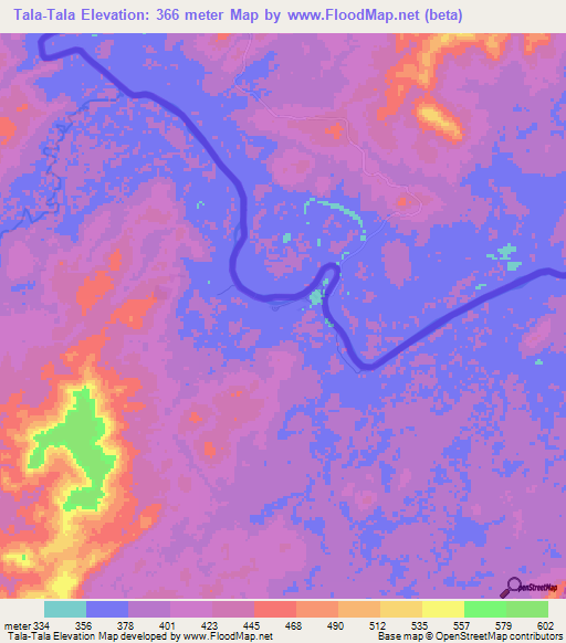 Tala-Tala,Congo (Brazzaville) Elevation Map