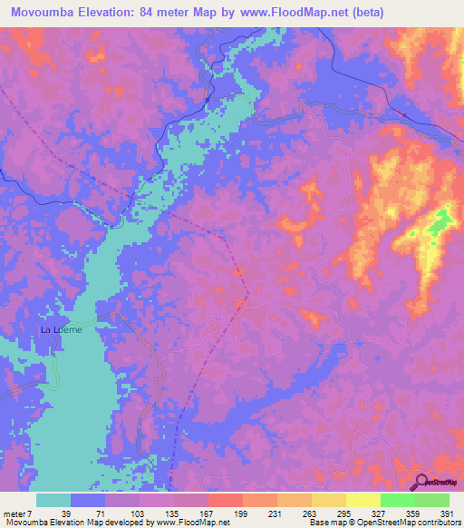 Movoumba,Congo (Brazzaville) Elevation Map