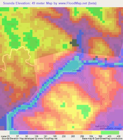 Sounda,Congo (Brazzaville) Elevation Map