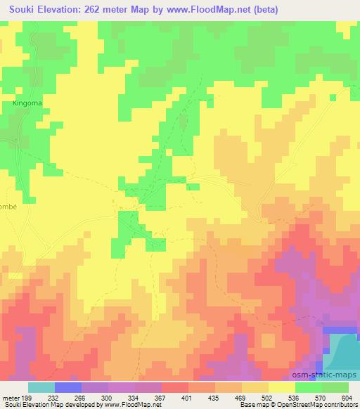 Souki,Congo (Brazzaville) Elevation Map