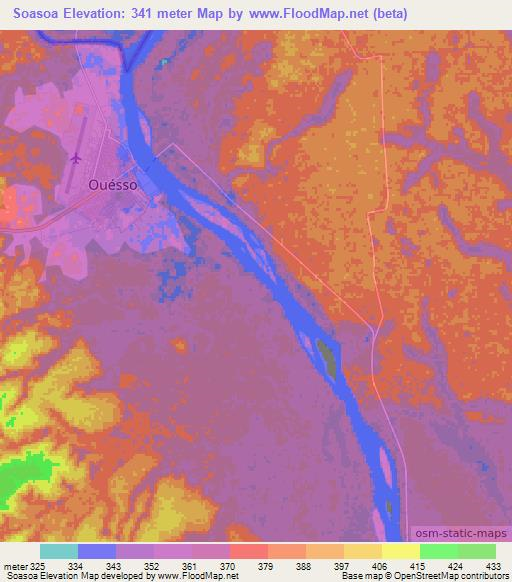 Soasoa,Congo (Brazzaville) Elevation Map