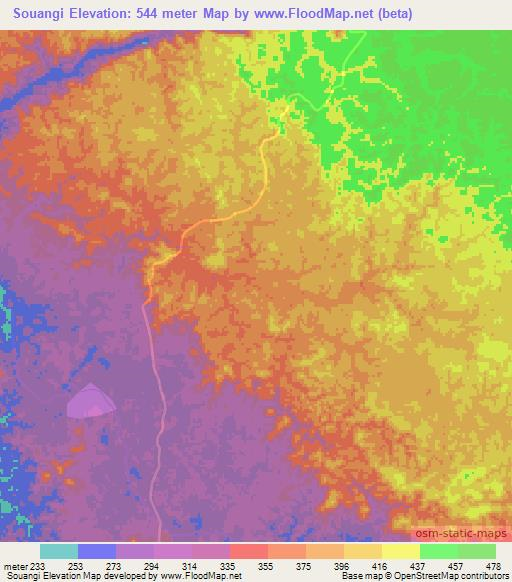 Souangi,Congo (Brazzaville) Elevation Map