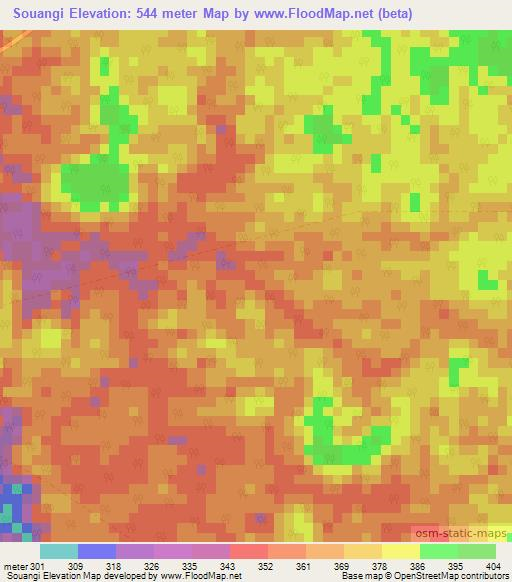 Souangi,Congo (Brazzaville) Elevation Map