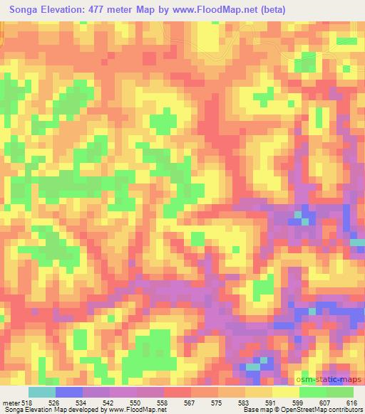 Songa,Congo (Brazzaville) Elevation Map