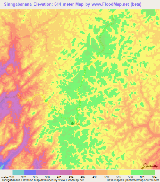 Sinngabanana,Congo (Brazzaville) Elevation Map