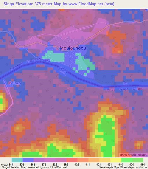 Singa,Congo (Brazzaville) Elevation Map