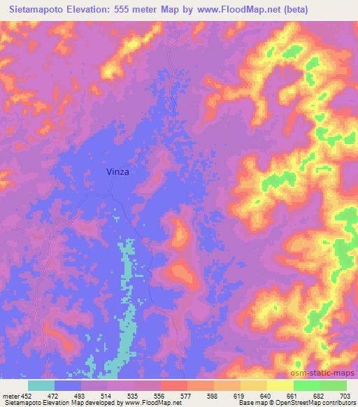Sietamapoto,Congo (Brazzaville) Elevation Map