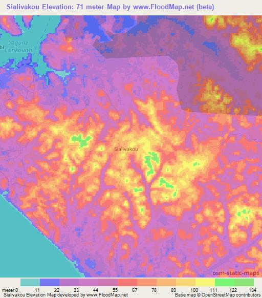 Sialivakou,Congo (Brazzaville) Elevation Map