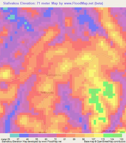 Sialivakou,Congo (Brazzaville) Elevation Map