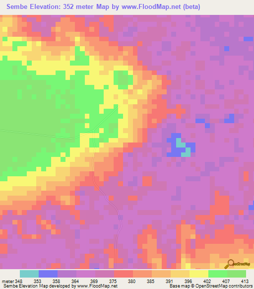 Sembe,Congo (Brazzaville) Elevation Map