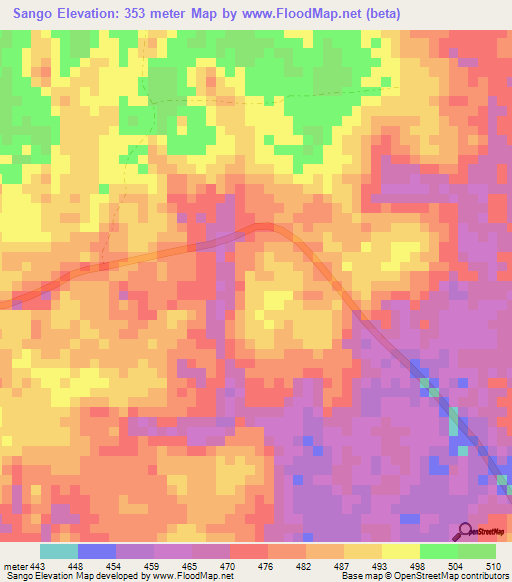 Sango,Congo (Brazzaville) Elevation Map